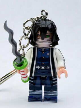 Demon Slayer Obanai Iguro Custom Minifigure Keychain